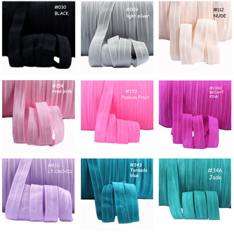 Kledingstuk accessoires foe lint, 80 kleuren op voorraad zachte 15mm solid vouw over elastische, pls opmerking de kleur bij een bestelling plaatst