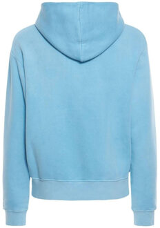 kledingstuk geverfd vaklogo lichtblauwe hoodie - S