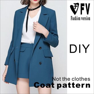 Kledingstuk Patroon Vrouwen Double-Breasted Grote Pak Trenchcoat Jas Patroon Naaien Tekening BFY-213 Size 5XL