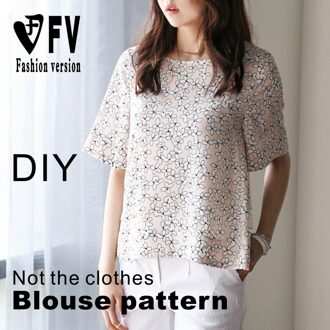 Kledingstuk Patroon Vrouwen Ronde Hals Korte Shirt 1:1 Maken Naaien Diagram BCY-45 Size 5XL