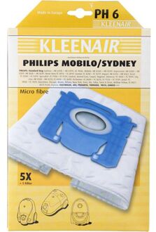 kleenair 5 Stofzuigerzakken Philips S-bag + 1 Filter