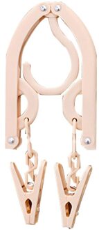 Kleerhanger Met Clip Rekken Draagbare Plastic Display Hangers Jassen Hanger Folding Kleding Organizer roze