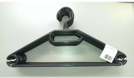 Kleerhangers plastic 41cm zwart 10st zwart-wit