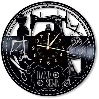 Kleermaker Wandklok Vinyl Record Led Wandklok | Home Decor Ideale Voor Tailor | 7 Verlichting Kleuren 12-Inch Quartz Klok. Sewing A4-1 nee LED