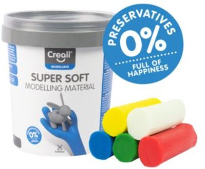 Klei Creall supersoft rood/blauw/groen/geel/wit 450gr
