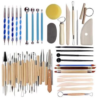 Klei Gereedschap Sculpting Aardewerk Gereedschappen Polymeer Klei Sculptuur Set Voor Aardewerk Modellering, Carving, Keramiek 51stk
