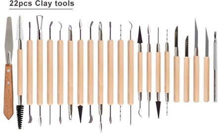 Klei Gereedschap Set Beeldhouwen Kit Beeldhouwen Smoothing Wax Carving Aardewerk Keramische Gereedschap Polymeer Shapers Modellering Gesneden Tool Sculptuur 22stk