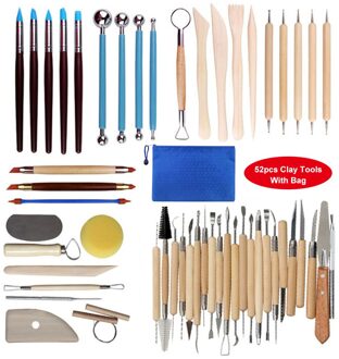 Klei Gereedschap Set Beeldhouwen Kit Beeldhouwen Smoothing Wax Carving Aardewerk Keramische Gereedschap Polymeer Shapers Modellering Gesneden Tool Sculptuur 52stk met zak
