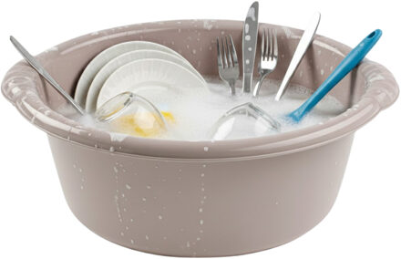 Klein Afwasteiltje - 6 liter - beige - rond - 32 x 14 cm