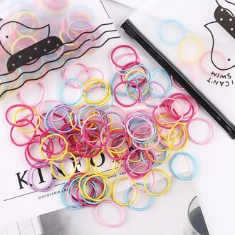 Kleine 100Pcs Zwarte Snoep Kleur Vrouwen Elastiekjes Voor Meisje Vrouwelijke Haarbanden 2