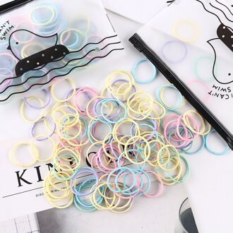 Kleine 100Pcs Zwarte Snoep Kleur Vrouwen Elastiekjes Voor Meisje Vrouwelijke Haarbanden 3