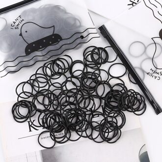 Kleine 100Pcs Zwarte Snoep Kleur Vrouwen Elastiekjes Voor Meisje Vrouwelijke Haarbanden