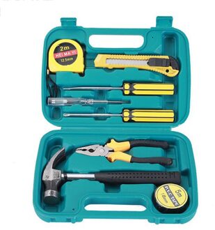 Kleine 9 Stuk Set Van Nood Gereedschappen Veiligheid Hamer Hardware Tool Set Auto Thuis Box Toolbox Reparatie Eenvoudige Combinatie