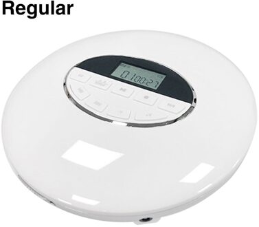 Kleine Anti Skip 3.5Mm Jack Compacte Batterij Aangedreven Muziek Usb Aux Met Lcd-scherm Draagbare Cd Speler Multifunctionele Auto ronde wit Regular