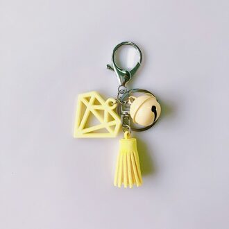 Kleine Bel Diamant Model Hanger Fringe Sleutelhanger Auto Auto Hanger Hanger geel