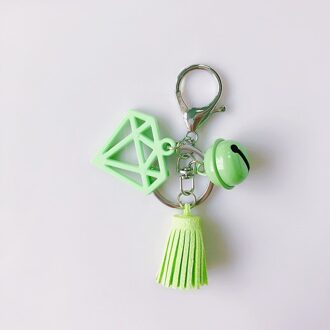 Kleine Bel Diamant Model Hanger Fringe Sleutelhanger Auto Auto Hanger Hanger Licht Groen