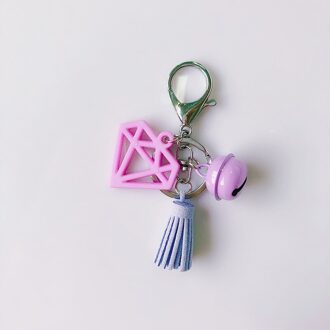 Kleine Bel Diamant Model Hanger Fringe Sleutelhanger Auto Auto Hanger Hanger Paars