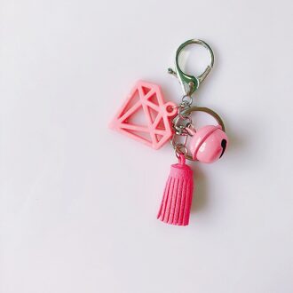 Kleine Bel Diamant Model Hanger Fringe Sleutelhanger Auto Auto Hanger Hanger Rood