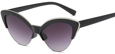 Kleine Cat Eye Zonnebril Vrouwen Dames Spiegel Lenspurple Zonnebril Voor Vrouwelijke Oculos De Sol grijs
