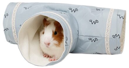 Kleine Cavia Hamster Speelgoed Buizen Tunnels Lente Hamsterkooi Huis Single Channel Chinchilla Hamster Tunnel Warm Speelgoed blauw 3 manier