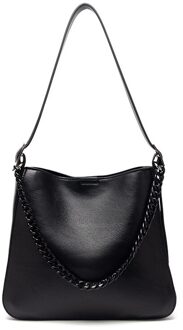 Kleine Ck Tas Vrouwen Grote Capaciteit Mode Netto Rode Veelzijdige Ins Buitenlandse Stijl Messenger Bag Mode Emmer tas zwart