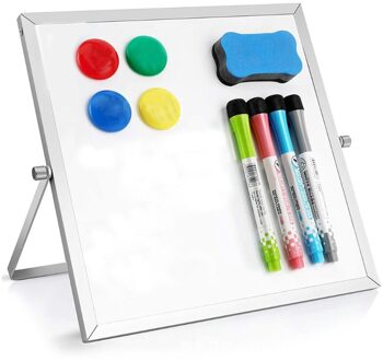 Kleine Dr Y Wissen White Board Magnetische Desktop Whiteboard 10 "X10" Dubbelzijdig Mini White Board Schildersezel voor Kids