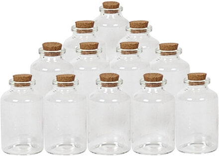 Kleine Flesjes - 24x - glas - kurken dop - 30 ml - uitdeelflesjes