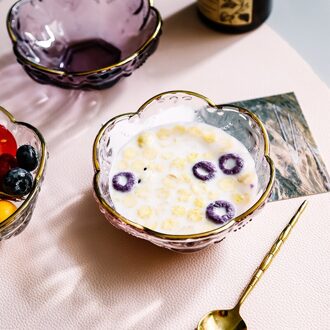 Kleine Glazen Borden En Kommen Set Met Glod Velg Nordic Oceaan Dessert Fruitschaal Sieraden Opbergvak Decoratieve Trinket Dish Blauw