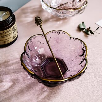 Kleine Glazen Borden En Kommen Set Met Glod Velg Nordic Oceaan Dessert Fruitschaal Sieraden Opbergvak Decoratieve Trinket Dish grijs