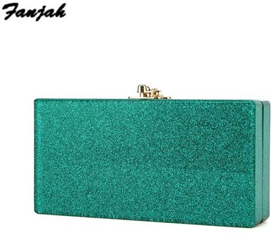 Kleine groene glitter spiegel in metalen gouden gesp acryl box koppelingen mini kleine flap vrouwelijke dame handtassen vrouwen avondtassen