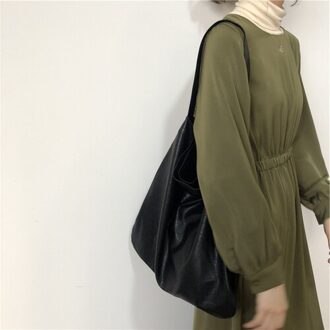 Kleine Grote Capaciteit Tas Vrouwen Mode Toevallige Tote Schoudertas Messenger Bag zwart