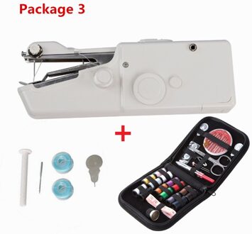 Kleine Hand Naaimachine Quick Handy Stitch Naaien Handwerken Kleding Stoffen Draagbare Huishoudelijke Elektrische Naaimachine Mini Package 3