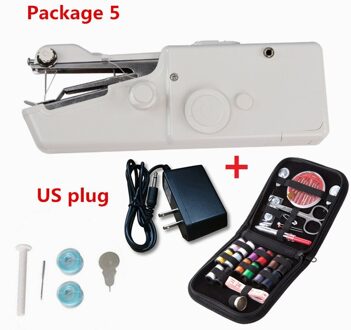 Kleine Hand Naaimachine Quick Handy Stitch Naaien Handwerken Kleding Stoffen Draagbare Huishoudelijke Elektrische Naaimachine Mini Package 5 US