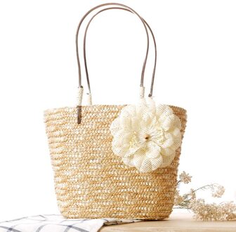 Kleine Hennep En Stro Geweven Zak Mode Prachtige Handtas Geweven Strandtas Foto Handtassen Beige