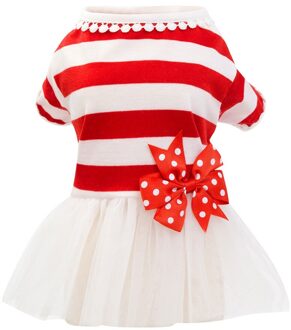 Kleine Hond Jurk Hond Strik Jurk Hond Kat Leuke Lente Zomer Chihuahua Hond Accessoires Pet Kostuum Voor Honden pug Kleding rood / M