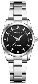 Kleine Horloge Voor Vrouwen Armband Horloge Dame Luxe Diamant Jurk Quartz Klok Mode Zilver Stalen Band Waterdicht Horloges zwart