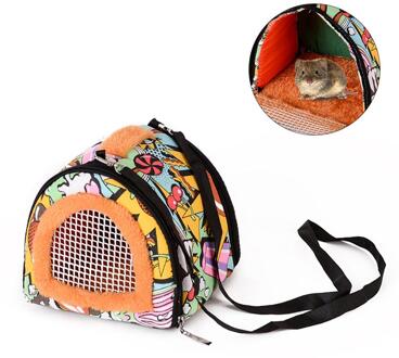 Kleine Huisdier Outdoor Tas Huisdier Hamster Carrier Ademende Draagbare Uitgaande Reizen Afdrukken Handtassen Rugzak Met Schouderriem 20E