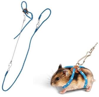 Kleine Huisdier Verstelbare Soft Harness Leash Vogel Papegaai Muis Hamster Fretten Rat Huisdier Varken Leash blauw