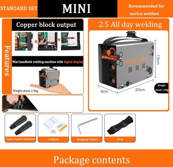 Kleine Huishoudelijke 220V Mini Lasapparaat Inverter Handmatig Lassen Machine 2.5-3.2 Lange Lassen Package A