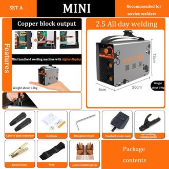 Kleine Huishoudelijke 220V Mini Lasapparaat Inverter Handmatig Lassen Machine 2.5-3.2 Lange Lassen Package B