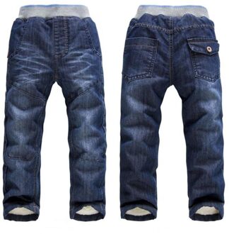 Kleine Jongens Warme Winter Jeans Kids Casual Goede Dik Fluwelen Denim Broek Voor Jongens 1-5 jaar 4T