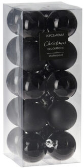 Kleine kerstballen - 20x st - zwart - 4 cm - kerstversiering