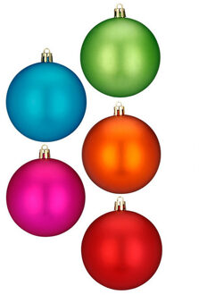 Kleine kerstballen - 26x stuks - gekleurd - kunststof - 4 cm