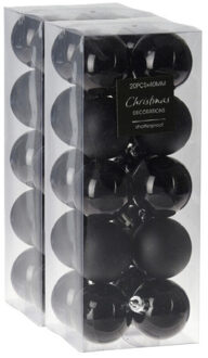 Kleine kerstballen - 40x st - zwart - 4 cm - kerstversiering