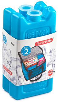 kleine koelelementen - 2x stuks - blauw - 11 x 5.5 cm - kunststof - goede kwaliteit