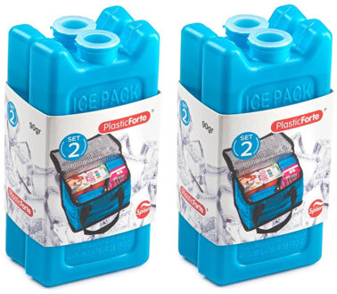 kleine koelelementen - 4x stuks - blauw - 11 x 5.5 cm - kunststof - goede kwaliteit