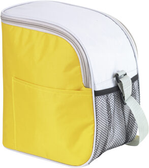 Kleine koeltas/Lunch tas model Glaciaal - 23 x 16 x 26 cm - 1 vaks - geel/grijs - 9 Liter - Koeltas