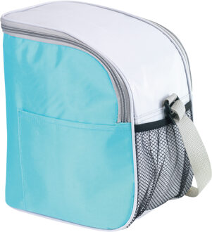 Kleine koeltas/Lunch tas model Glaciaal - 23 x 16 x 26 cm - 1 vaks - ijsblauw/grijs - 9 Liter - Koeltas