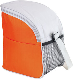 Kleine koeltas/Lunch tas model Glaciaal - 23 x 16 x 26 cm - 1 vaks - oranje/grijs - 9 Liter - Koeltas