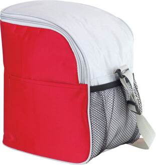 Kleine koeltas/Lunch tas model Glaciaal - 23 x 16 x 26 cm - 1 vaks - rood/grijs - 9 Liter - Koeltas